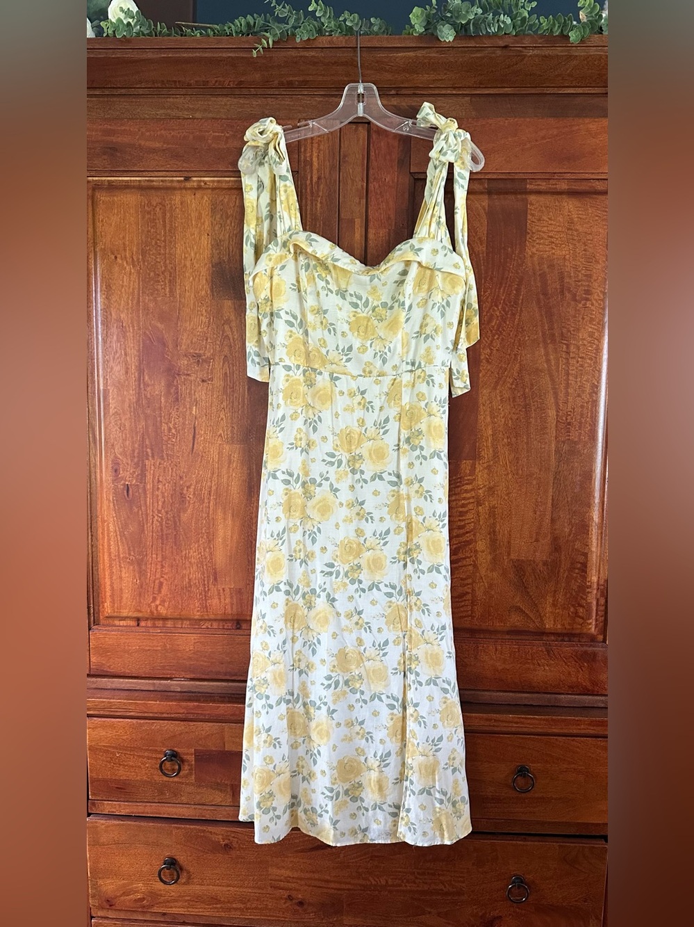 Trixxi Floral Tie-Shoulder Yellow Sundress